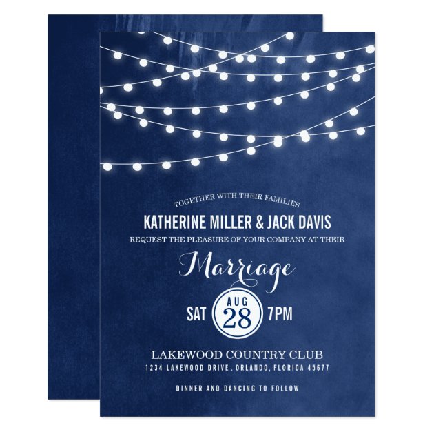 Summer String Lights Wedding Invitation