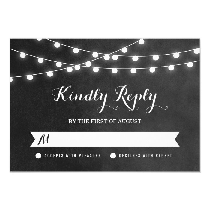 Summer String Lights Wedding RSVP Card