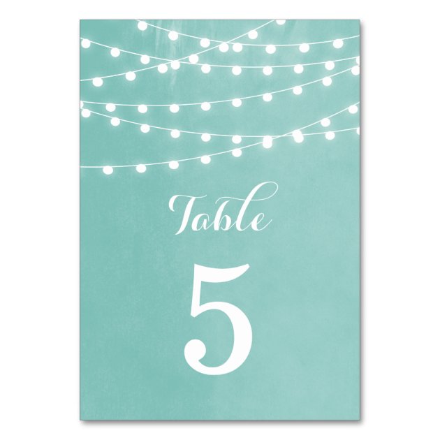 Summer String Lights Wedding Table Numbers
