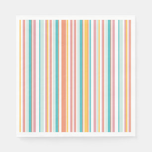 Summer stripe check happy colors napkins