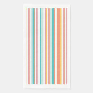 Summer stripe check happy colors paper guest towels