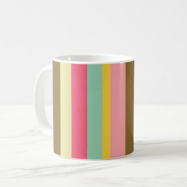 Summer Stripe Color Palette Design Coffee Mug (Front Left)