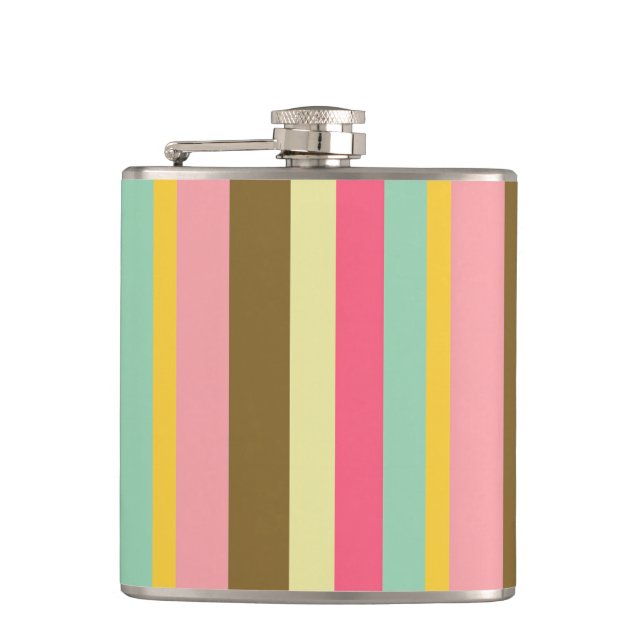Summer Stripe Color Palette Design Flask (Front)