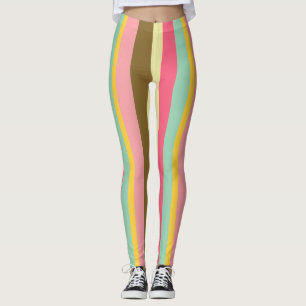 Summer Stripe Color Palette Design Leggings