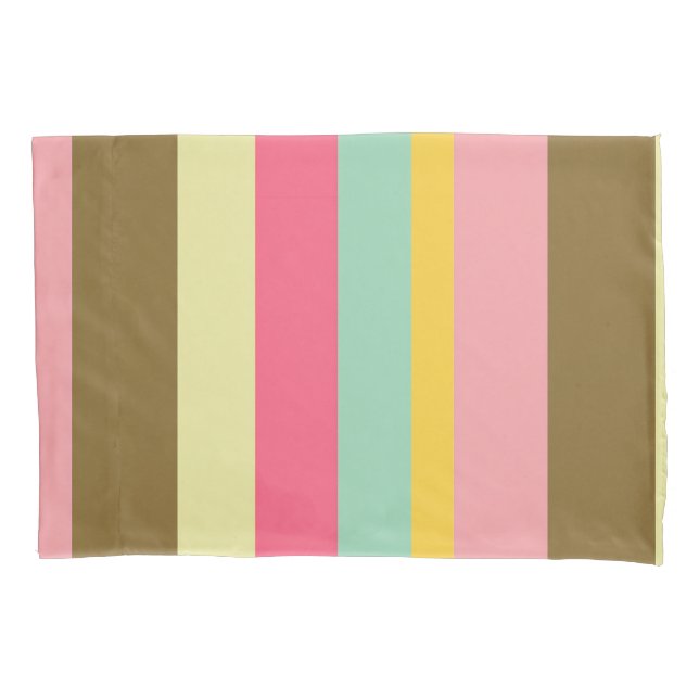 Summer Stripe Color Palette Design Pillow Case (Front)