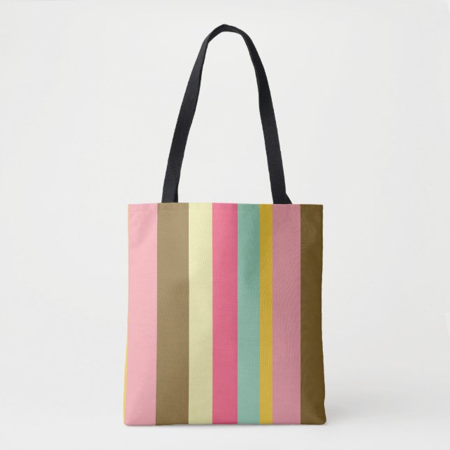 Summer Stripe Color Palette Design Tote Bag (Front)