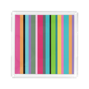 Summer Stripes Acrylic Serving Tray