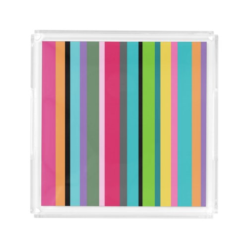 Summer Stripes Acrylic Serving Tray 