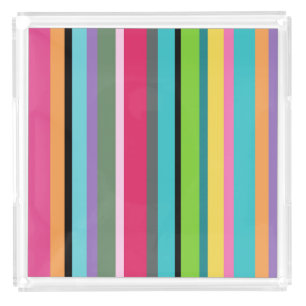 Summer Stripes Acrylic Serving Tray 