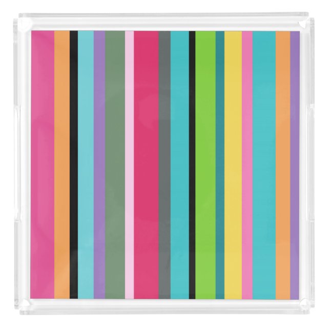 Summer Stripes Acrylic Serving Tray  (Front)