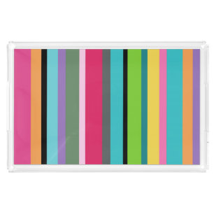 Summer Stripes Acrylic Serving Tray 