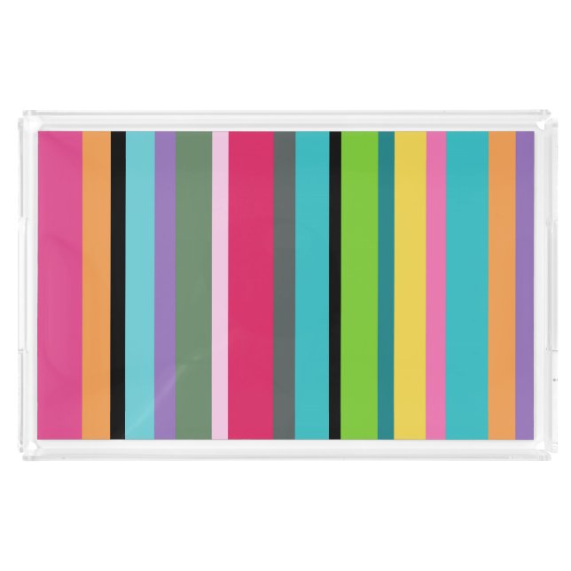 Summer Stripes Acrylic Serving Tray  (Front)