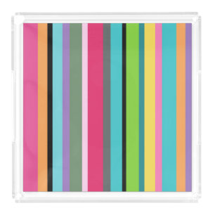 Summer Stripes Acrylic Serving Tray