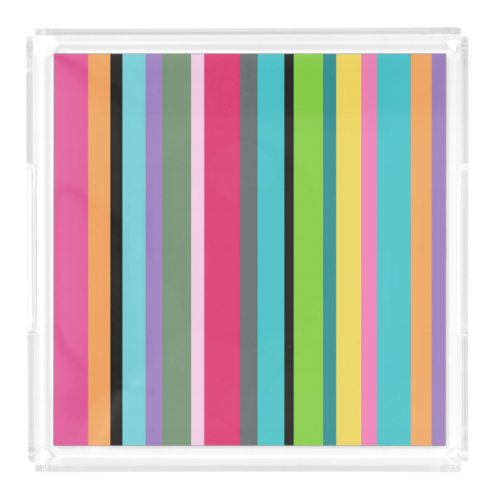 Summer Stripes Acrylic Serving Tray 