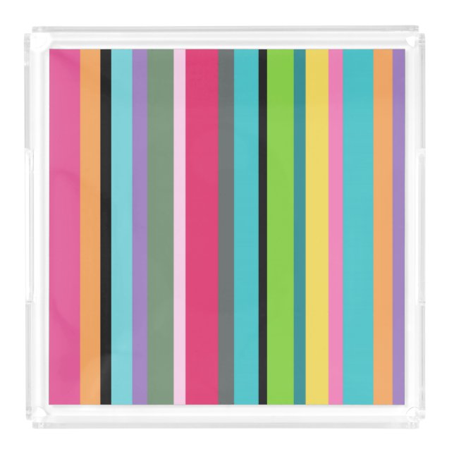 Summer Stripes Acrylic Serving Tray  (Front)