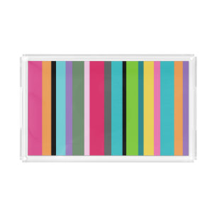 Summer Stripes Acrylic Serving Tray 