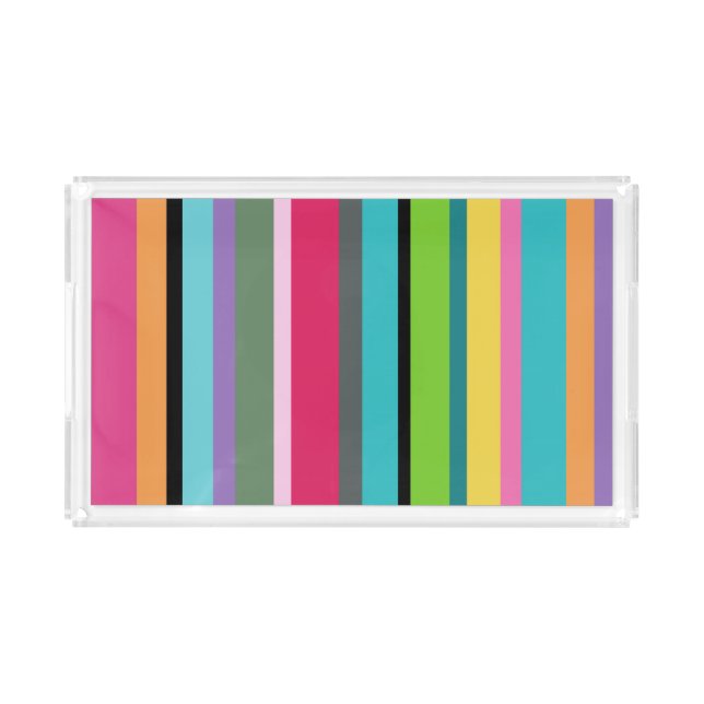 Summer Stripes Acrylic Serving Tray  (Front)