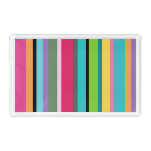 Summer Stripes Acrylic Serving Tray