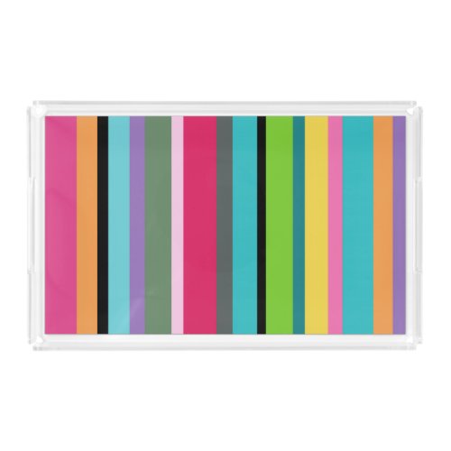 Summer Stripes Acrylic Serving Tray 