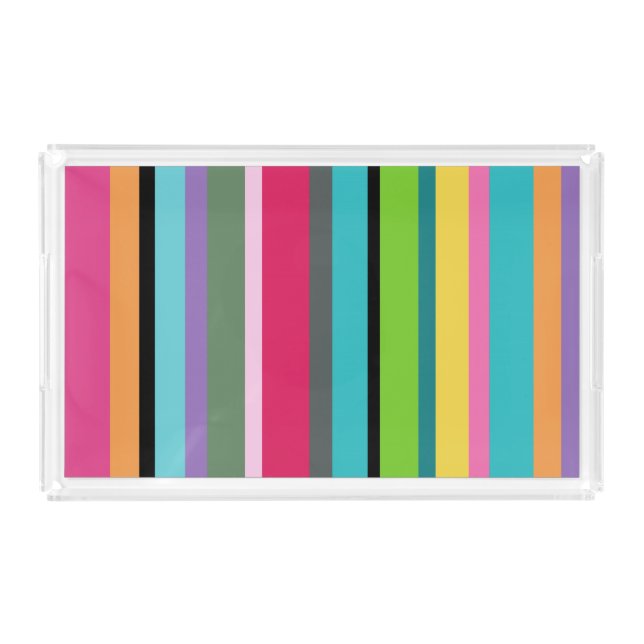 Summer Stripes Acrylic Serving Tray  (Front)
