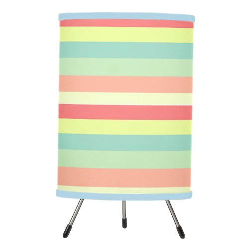 Summer Stripes Bright Colorful Tripod Lamp