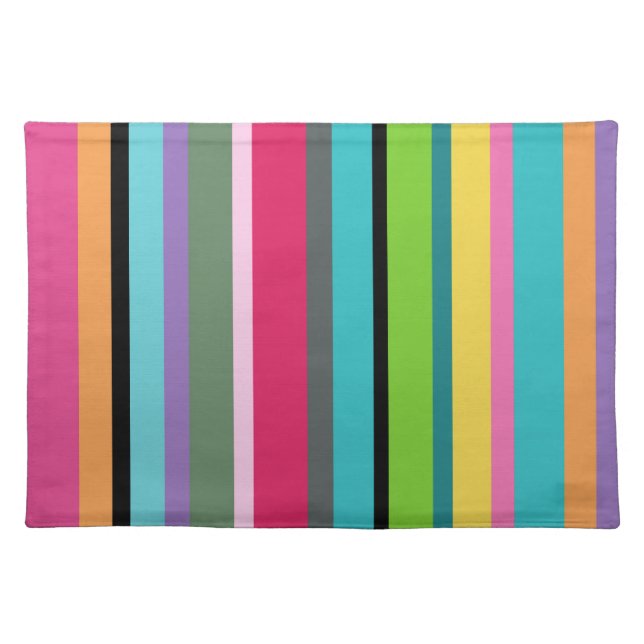 Summer Stripes Cloth Placemat (Front)