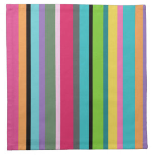 Summer Stripes fabric cocktail napkin