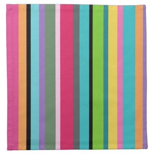 Summer Stripes fabric cocktail napkin 