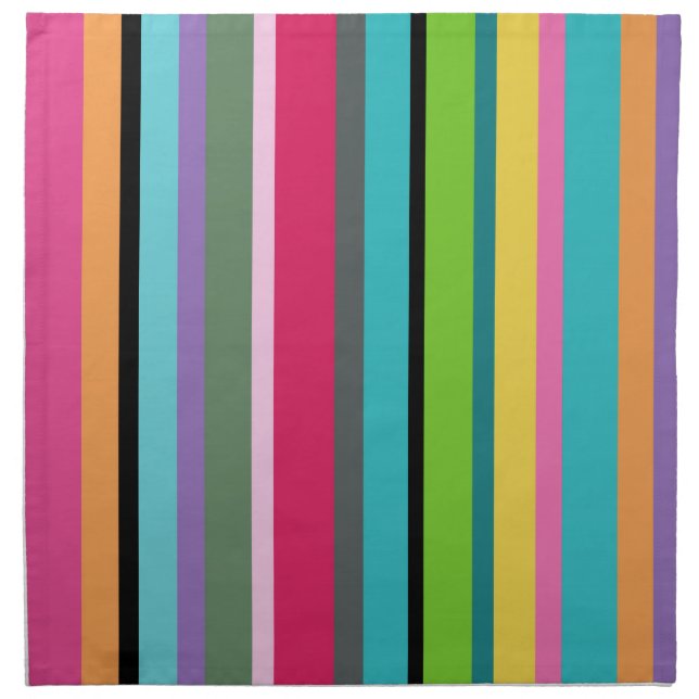 Summer Stripes fabric dinner napkin set  (Front)