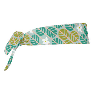 Summer stripes floral retro blue tie headband