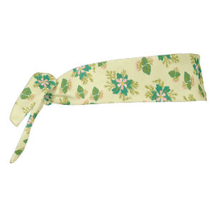 Summer stripes floral retro pink yellow tie headband