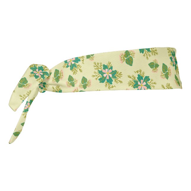Summer stripes floral retro pink yellow tie headband (Rotate 270)