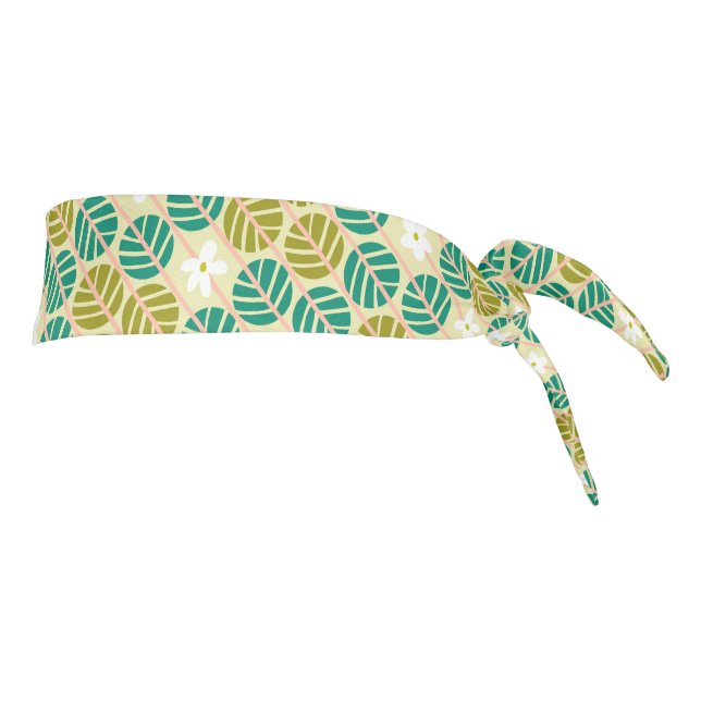 Summer stripes floral retro yellow tie headband (Rotate 90)