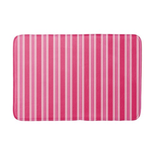 Summer Stripes Fuchsia and Pastel Pink  Bath Mat