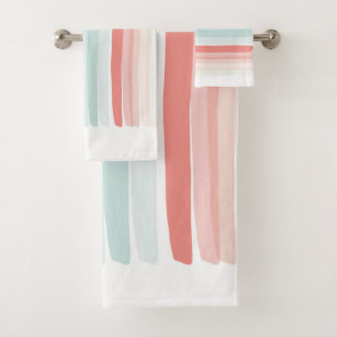 salmon colored bath towels