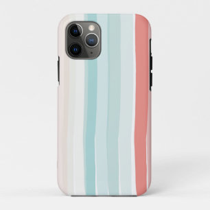 Summer stripes in coral and turquoise iPhone 11 pro case