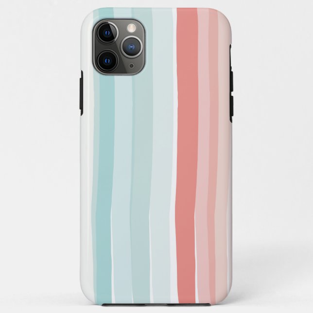 Summer stripes in coral and turquoise Case-Mate iPhone case (Back)