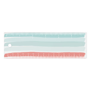 Summer stripes in coral and turquoise ruler