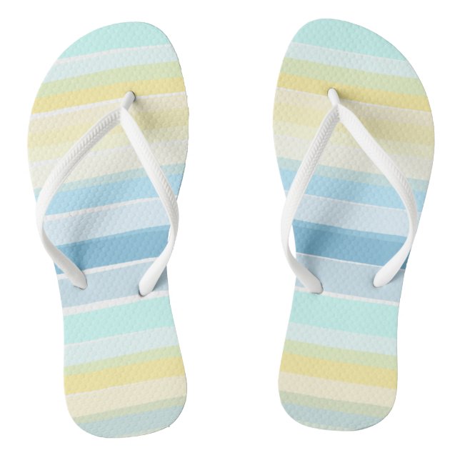 Summer stripes in retro print flip flops (Footbed)
