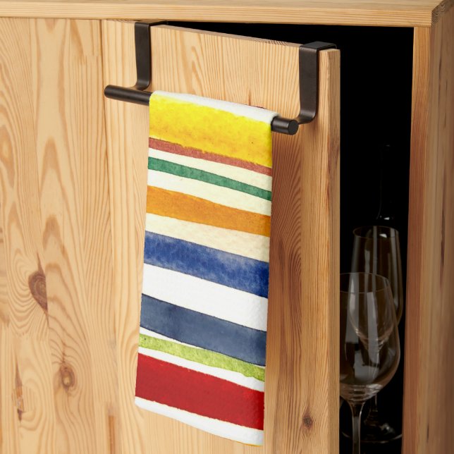 summer stripes kitchen towel (Thirds Fold)