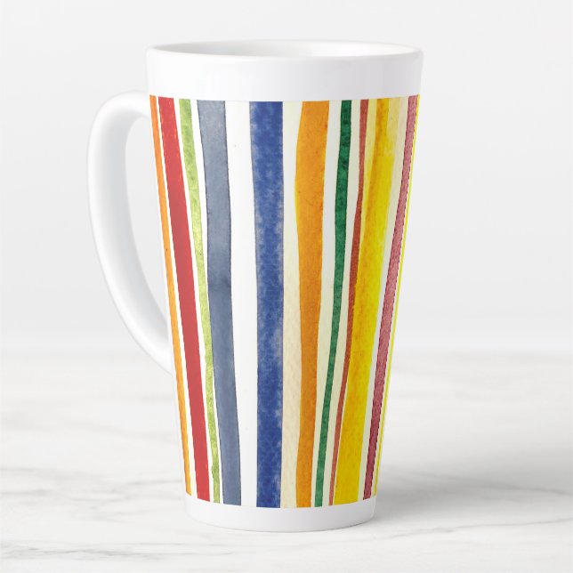 summer stripes latte mug (Left Angle)