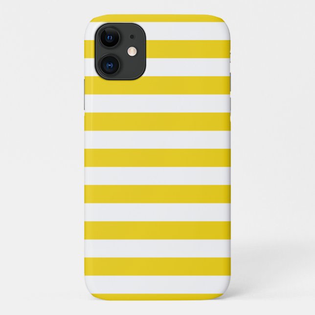 Summer Stripes Lemon Yellow iPhone, Plus, Pro Case (Back)