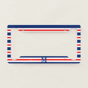 Summer Stripes Monogrammed Ocean License Plate Frame