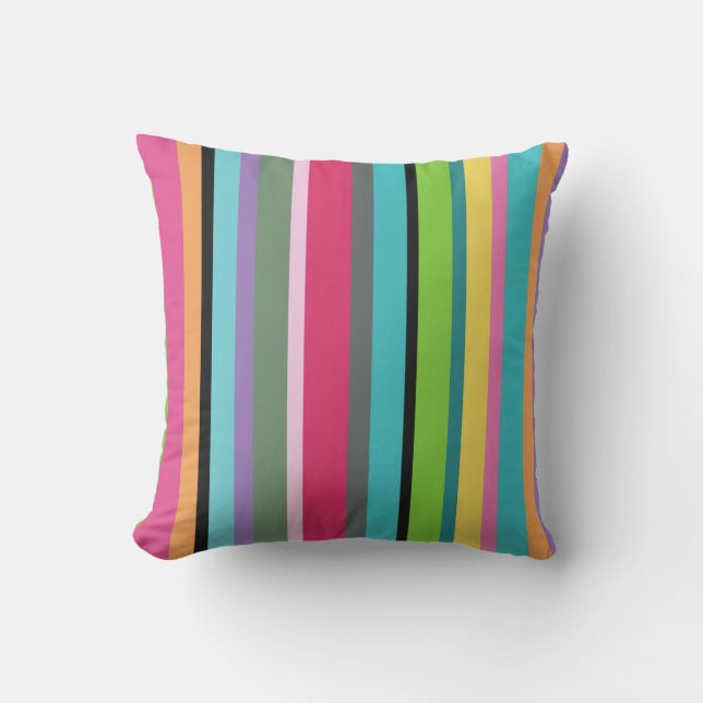 Summer Stripes Outdoor Pillow (Front)