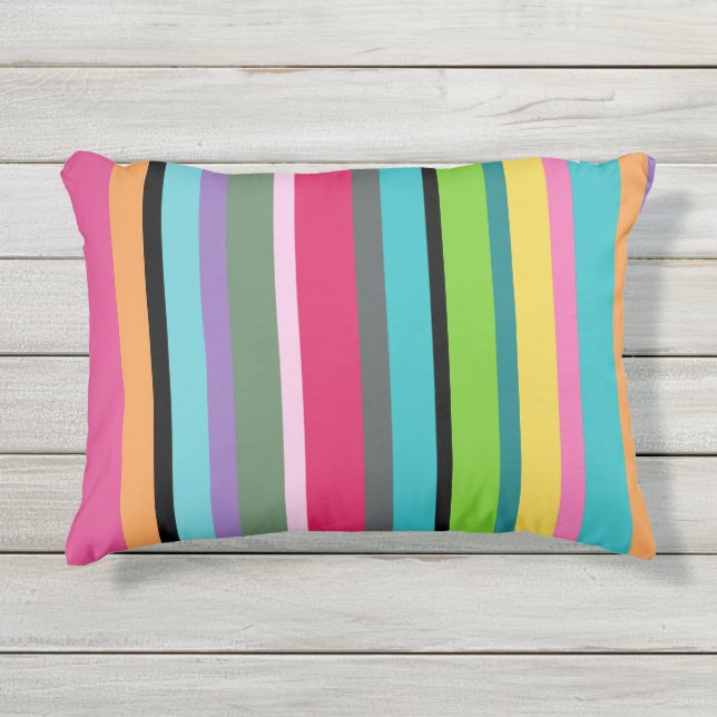 Summer Stripes Outdoor Pillow (Front)