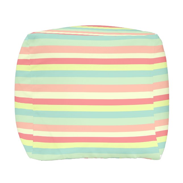 Summer Stripes Outdoor Pouf (Front)