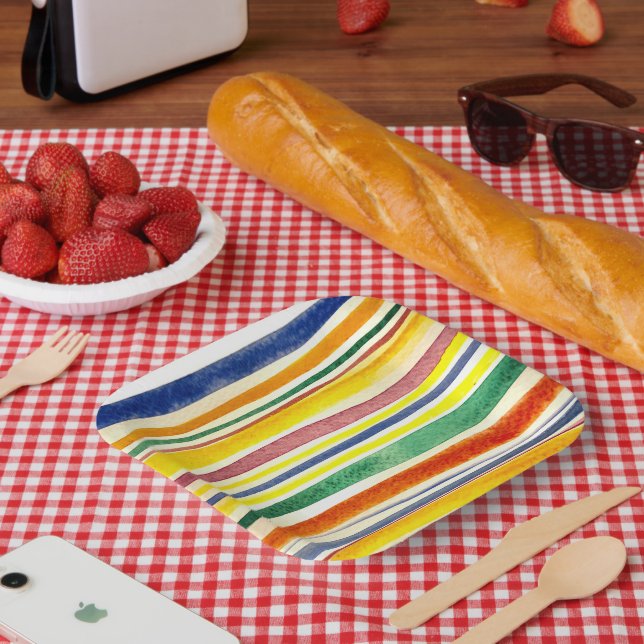 summer stripes paper plates (Picnic)