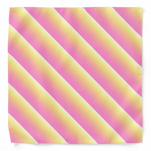 Summer Stripes Pink and Yellow Bandana (Front)