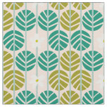 Summer stripes retro floral green w. pink base fabric