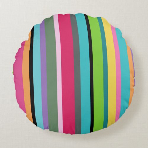 Summer Stripes Round Pillow